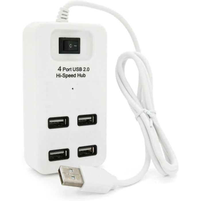 Концентратор Voltronic USB 2.0 to 4xUSB with power switch white (YT-HWS4-W)