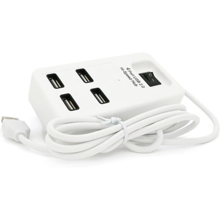 Концентратор Voltronic USB 2.0 to 4xUSB with power switch white (YT-HWS4-W) изображение 2