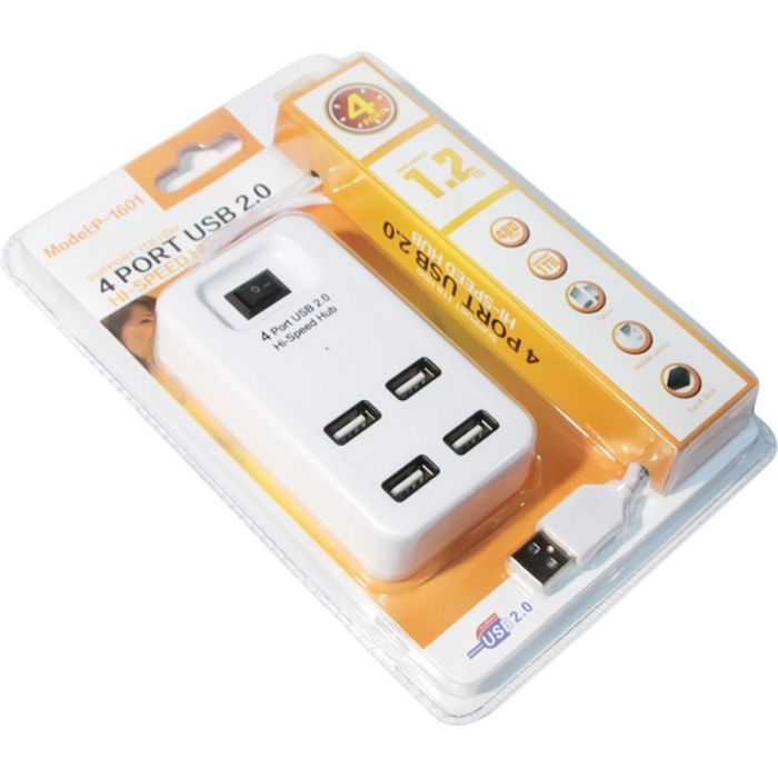 Концентратор Voltronic USB 2.0 to 4xUSB with power switch white (YT-HWS4-W) изображение 3