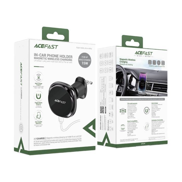Универсальный автодержатель Acefast D31 Magnetic wireless charging (6974316283218) изображение 5