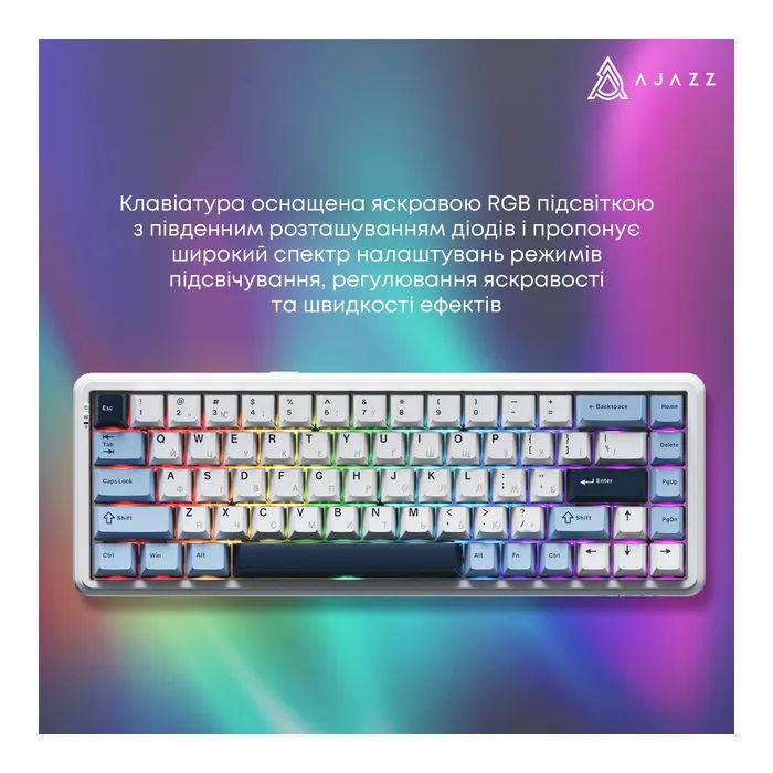Клавиатура Ajazz AK680 MAX (8+8K) Magnetic Switch RGB Wireless/Bluetooth/USB Black (AK680-M-BGY-A) изображение 9 Клавиатура Ajazz AK680 MAX (8+8K) Magnetic Switch RGB Wireless/Bluetooth/USB Black (AK680-M-BGY-A) изображение 9