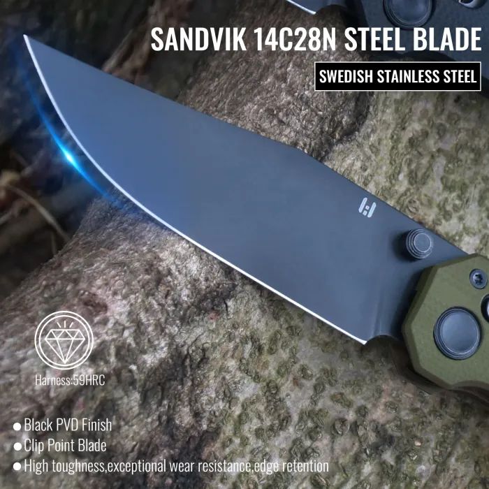 Нож Hightron Pathwright, 14C28N, G10, зелений, чорний клинок (HK03GRN) изображение 9 Нож Hightron Pathwright, 14C28N, G10, зелений, чорний клинок (HK03GRN) изображение 9