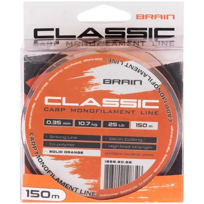 Леска Brain Classic Carp Line (solid orange) 150m 0.35mm 25lb 10.7kg (1858.80.88) изображение 2
