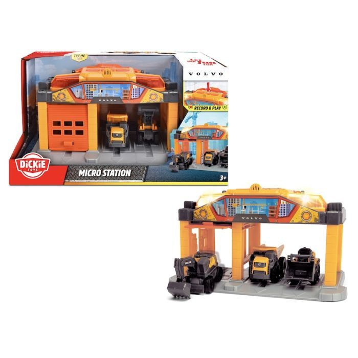 Ігровий набір Dickie Toys Вольво. Будівельна мікростанція зі звуковими та світловими ефектами, 3 машини (3725010) зображення 3