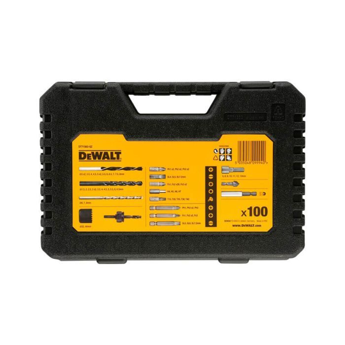 Набір свердл і біт DeWALT 100 шт, кейс (DT71563) зображення 5
