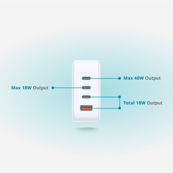 Зарядное устройство D-Link 3xUSB-C + 1xUSB-A 100W GaN white (DCP-101) изображение 5