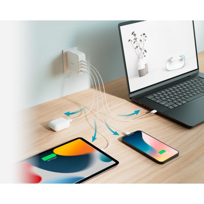 Зарядное устройство D-Link 3xUSB-C + 1xUSB-A 100W GaN white (DCP-101) изображение 9