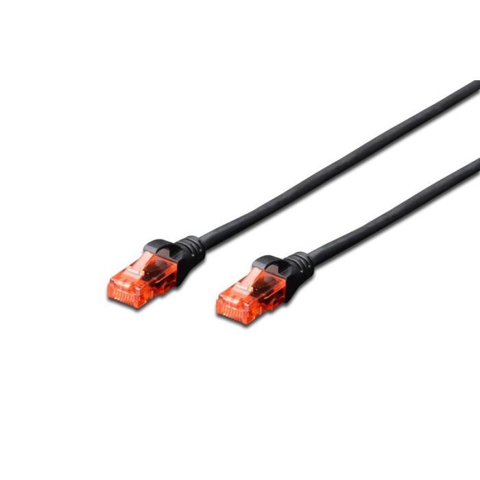 Патч-корд 0.5м, UTP, cat.6, CCA, AWG 26/7, PVC, black Digitus (DK-1612-005/BL)