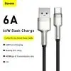 Дата кабель USB 2.0 AM to USB-C 2.0m 6A 66W Black Baseus (CAKF000201) изображение 2