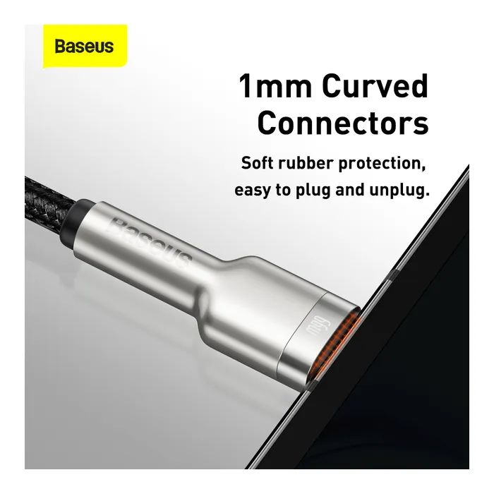 Дата кабель USB-C to USB-C 2.0m 66W metal Baseus (CAKF000201) зображення 5