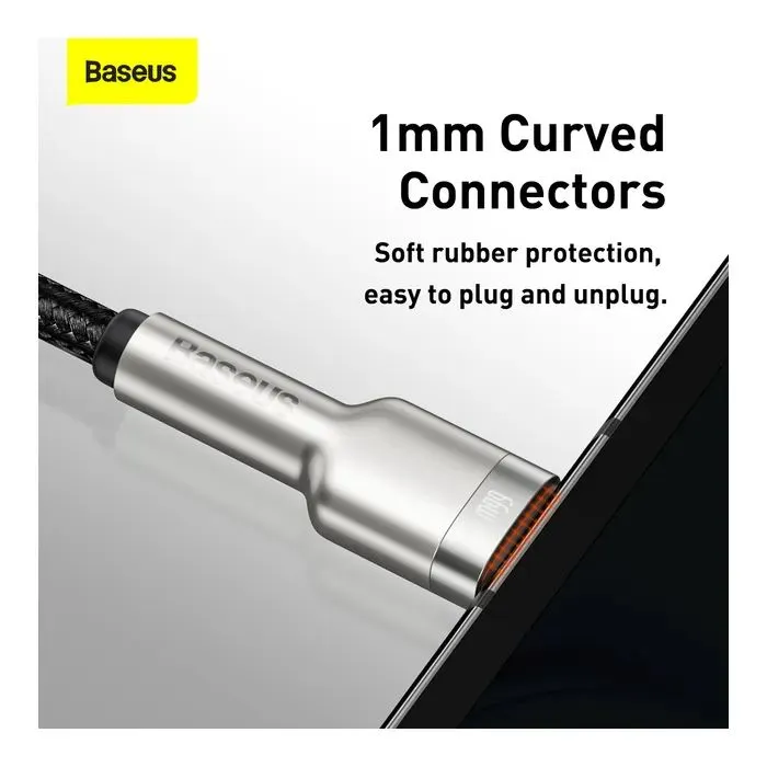 Дата кабель USB 2.0 AM to USB-C 2.0m 6A 66W Black Baseus (CAKF000201) изображение 5