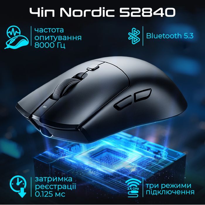 Мишка RAWM SA-MH01Pro Wireless/Bluetooth Black (SA-MH01PRO.black) зображення 3