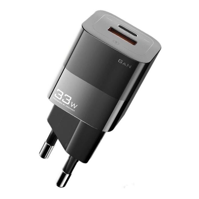 Зарядное устройство Essager 1xUSB + 1xUSB-C 33W GaN black (ECTCA-FZB01) > цены в Киеве и Украине Зарядное устройство Essager 1xUSB + 1xUSB-C 33W GaN black (ECTCA-FZB01)