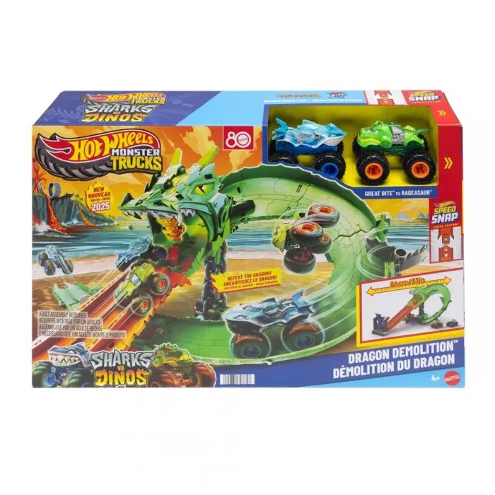 Автотрек Hot Wheels Атака огненного дракона Monster Trucks (JFR06)