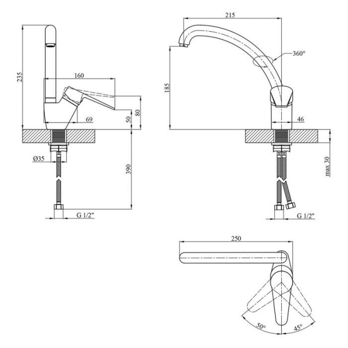 Змішувач Kroner Elbe-C032 (CV016436) зображення 7