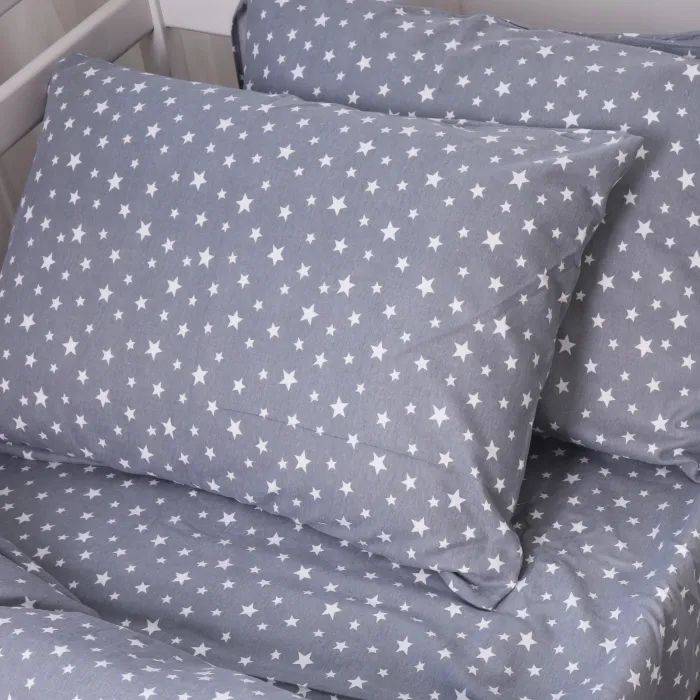 Постельное белье MirSon 012 Grey Stars Фланель 160х220 Полуторный Евро (2200009653094) изображение 8