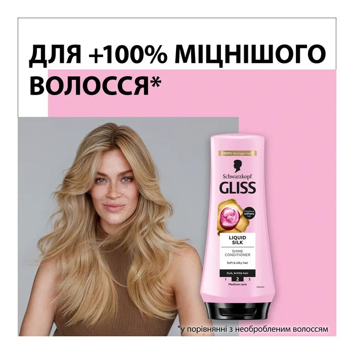 Кондиціонер для волосся Gliss Liquid Silk Balsam 200 мл (3838824086699) зображення 3