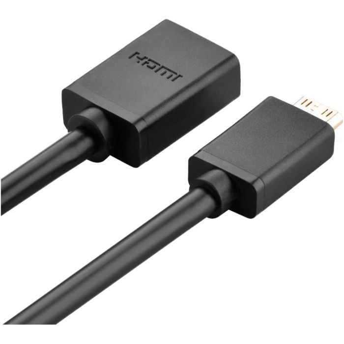 Переходник Mini HDMI M to HDMI F 0.22m black Ugreen (20137) изображение 4