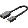Переходник Mini HDMI M to HDMI F 0.22m black Ugreen (20137)