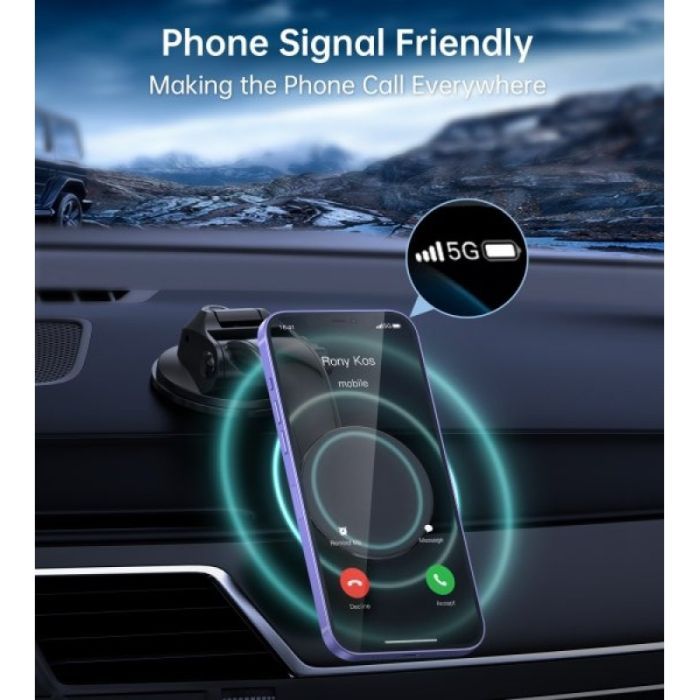 Универсальный автодержатель Choetech с магнитным креплением на стекло или торпеду (AT0005-BK) изображение 7