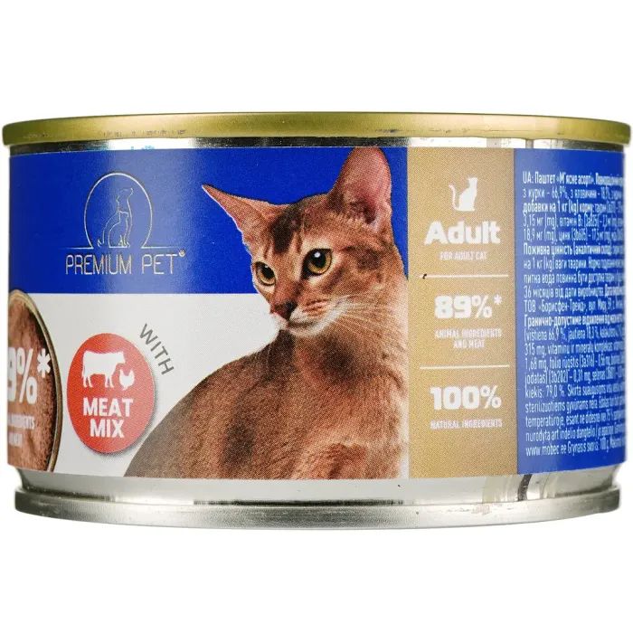 Паштет для кошек PREMIUM PET мясное ассорти 100 г (4820255191836)