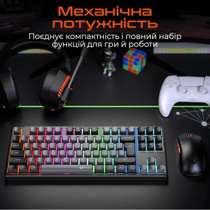 Клавиатура Meetion MK14 Bluetooth/USB Type-C Black (MT-MK14-A-RUA) изображение 4