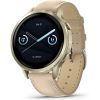 Смарт-часы Garmin Venu 4 (41mm), Beige w/ Lunar Gold + Leather, GPS смарт-годинник (010-03013-03)