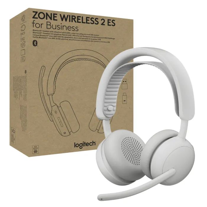 Навушники Logitech Zone Wireless 2 ES for Business Off-White (981-001520) зображення 6