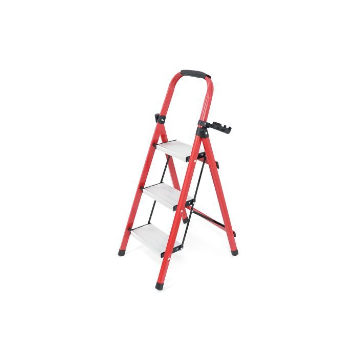 Драбина Voltronic 60см, до 150кг, 3 сходинки з гумовими килимками, алюмінієвий сплав (YT43383)