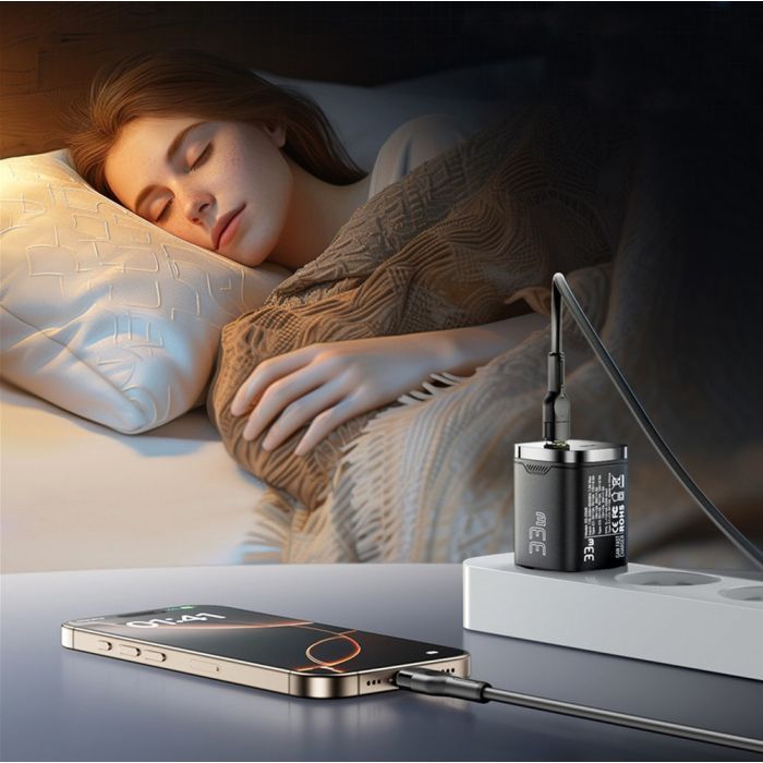 Зарядное устройство 1xUSB-C + 1xUSB 33W GaN black Essager (ECT33W-GMB01-Z) изображение 7