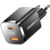 Зарядное устройство 1xUSB-C + 1xUSB 33W GaN black Essager (ECT33W-GMB01-Z)