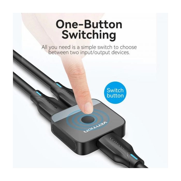 Спліттер Vention HDMI 2.0 UHD 4K 60Hz 3D, HDCP,1080P перемикач двонаправлений (AKOB0) зображення 8