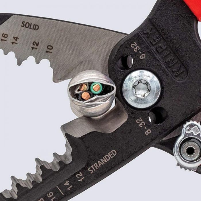 Съемник изоляции KNIPEX многофункциональные клещи для электромонтажных работ (13 72 8) изображение 8