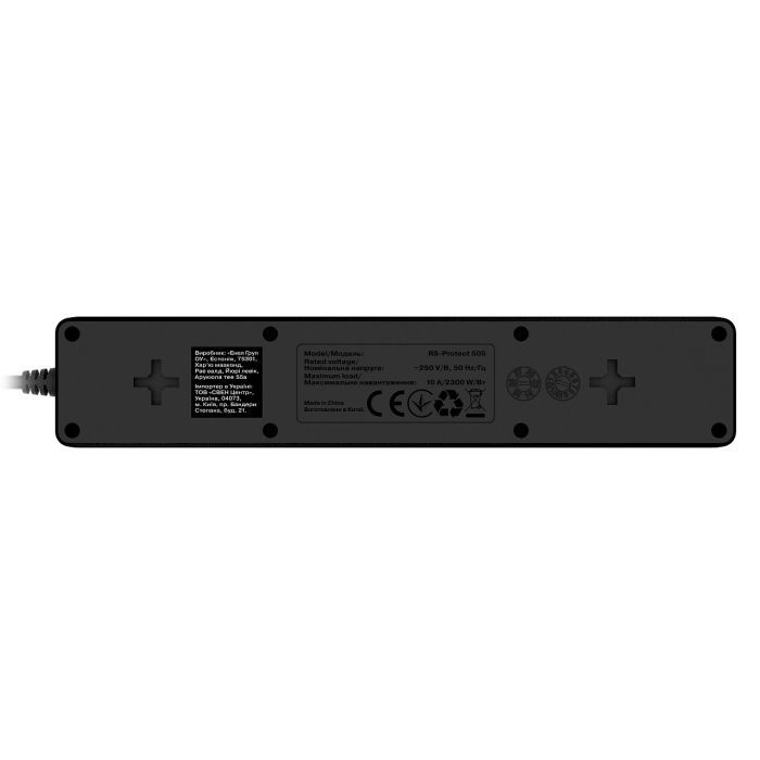 Сетевой фильтр питания REAL-EL RS-Protect 505, 3m, black (EL122300045) изображение 10