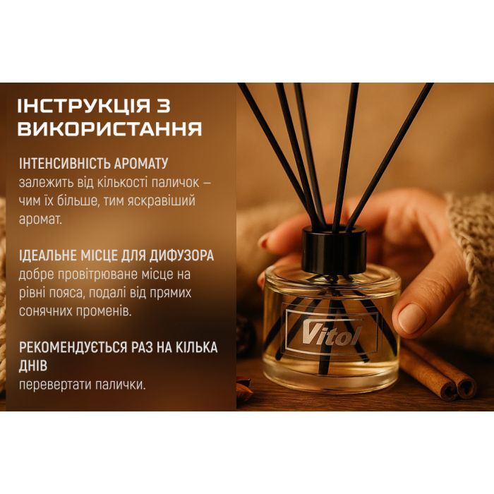 Ароматизатор для автомобіля VITOL Home Sticks Winter Plum 130 мл (VHS06) зображення 10