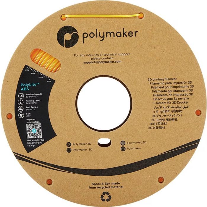 Пластик для 3D-принтера Polymaker ABS POLYLITE 1,75mm 1kg ORANGE (PE01009) зображення 2