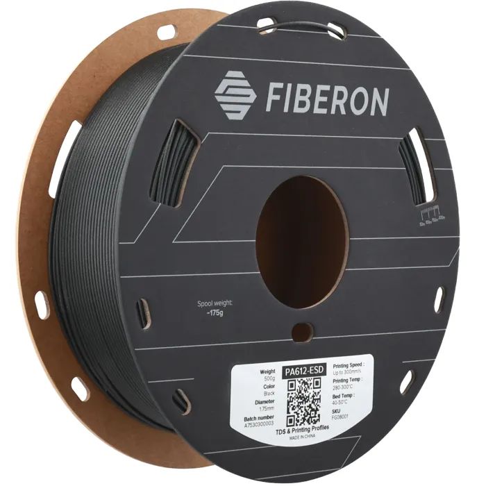 Пластик для 3D-принтера Polymaker Fiberon PA612-ESD 1,75mm 0,5kg BLACK (FG08001)