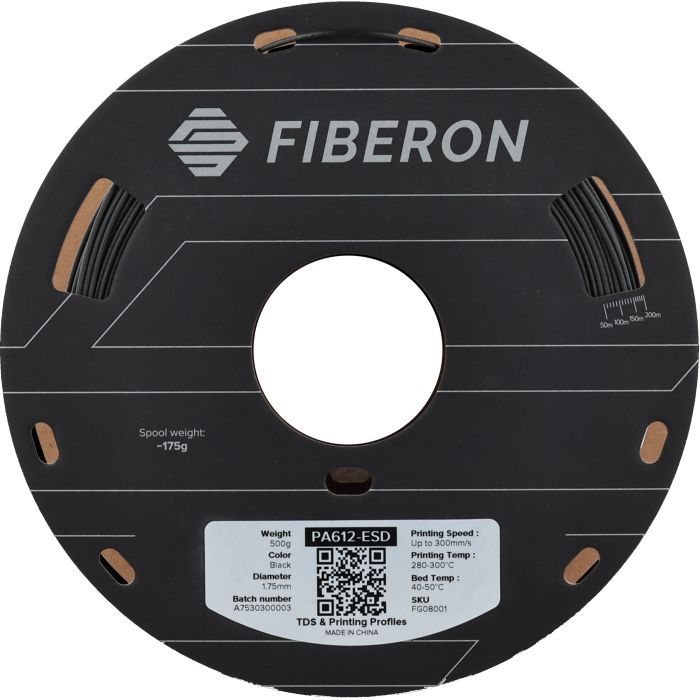 Пластик для 3D-принтера Polymaker Fiberon PA612-ESD 1,75mm 0,5kg BLACK (FG08001) зображення 2