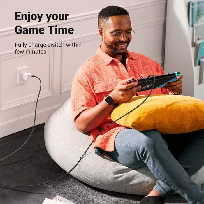 Дата кабель Ugreen USB-C M/F 1.0m 5A 10Gbps USB 3.1 black (30205) изображение 8