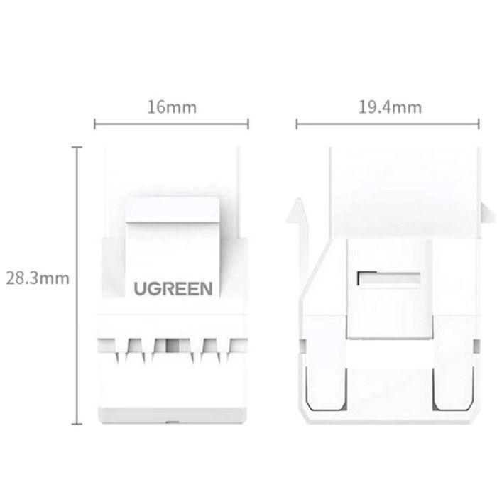 Модуль Keystone RJ45 UTP cat.6 NW186 Unshielded Module 180° White Ugreen (30844) зображення 4