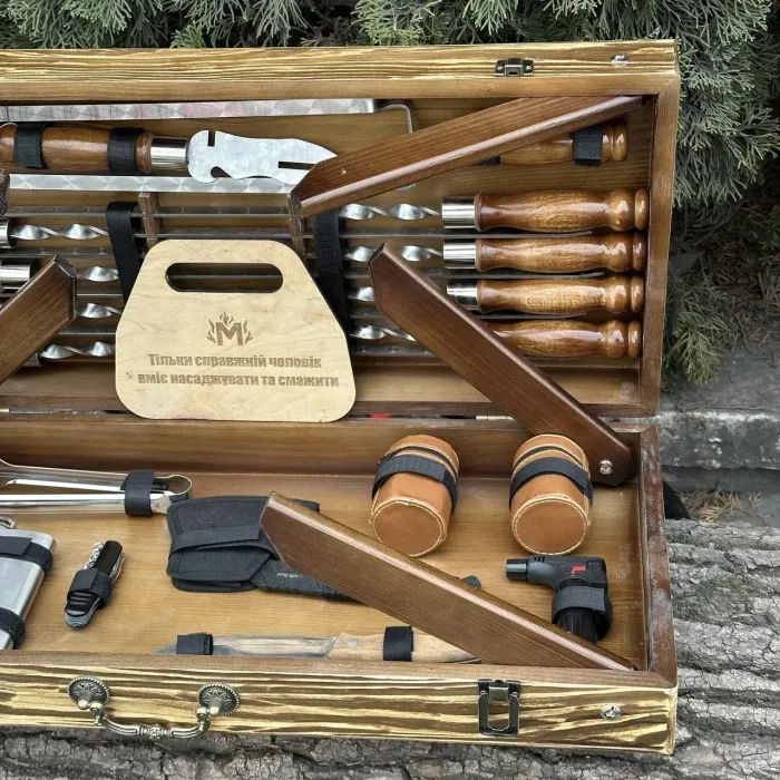 Набор для барбекю Metalzavod Отаман кейс-столик світла текстура (PN-Otaman-TLT) изображение 7