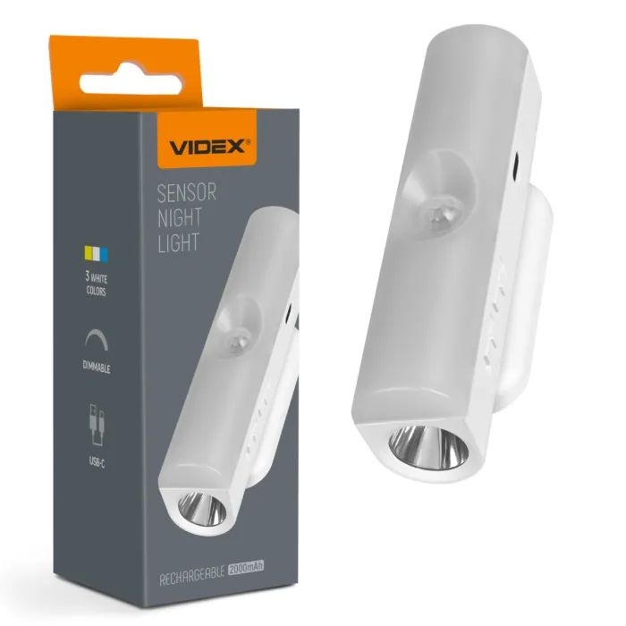 Светильник Videx акумуляторний з датчиком руху (VL-NL108W)