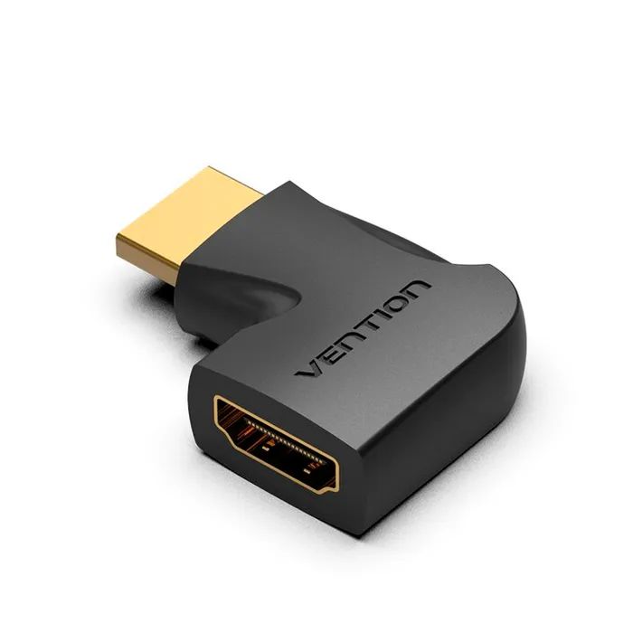 Переходник HDMI M to HDMI F 4K60Hz 90° corner black Vention (AIPB0)