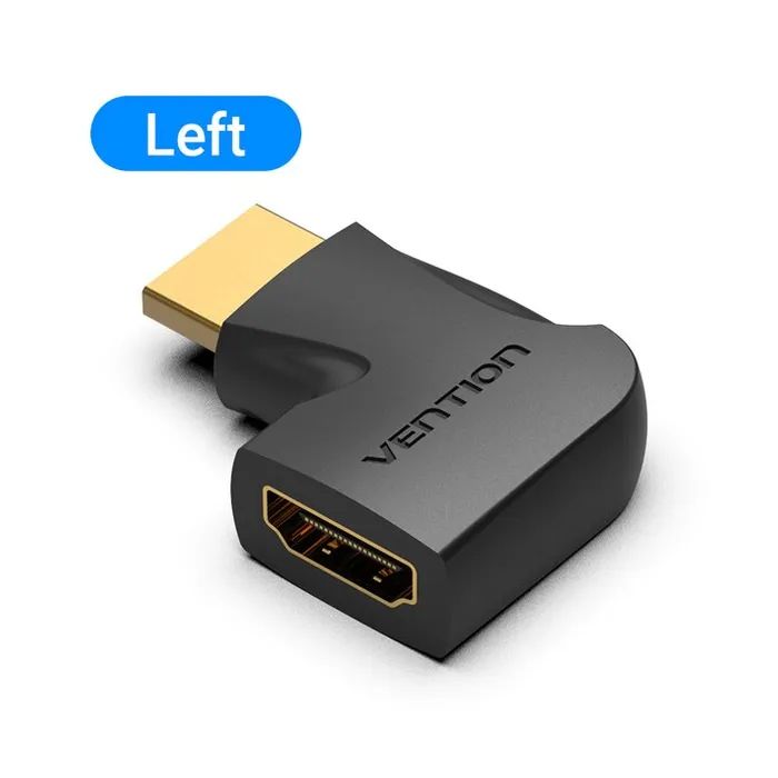 Переходник HDMI M to HDMI F 4K60Hz 90° corner black Vention (AIPB0) изображение 2