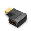 Переходник HDMI M to HDMI F 4K60Hz 90° corner black Vention (AIPB0)