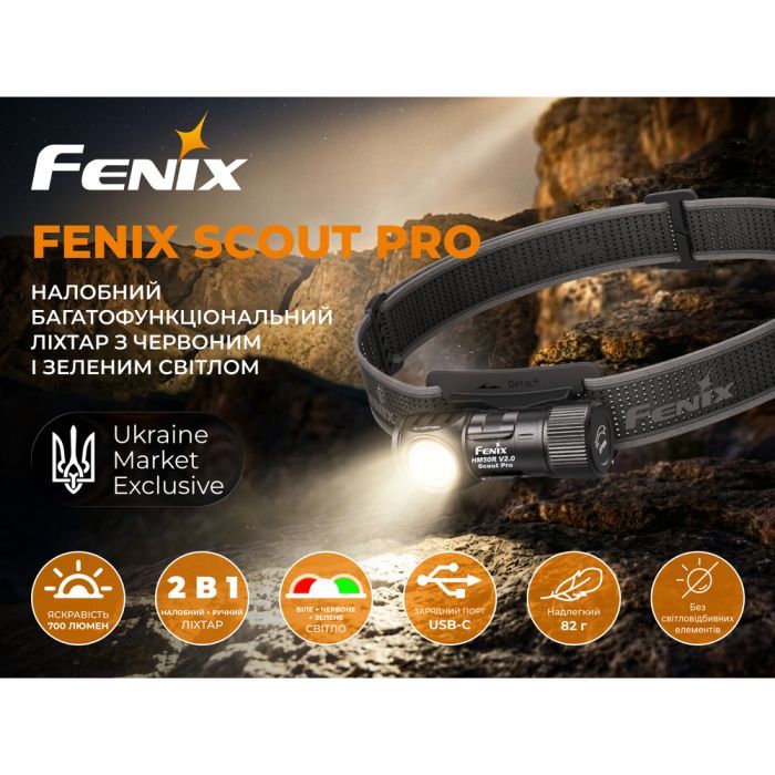 Фонарь Fenix Scout Pro з червоним та зеленим світлом (HM50R V2.0) (ScoutPro) изображение 7
