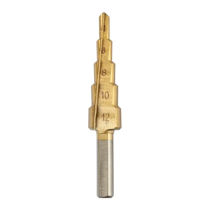 Сверло Graphite ступенчатые, TiN, 4x12/20/32мм, набор 3шт, 0.22кг (54T300) изображение 7