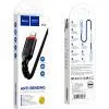 Дата кабель USB 2.0 AM to Lightning 1.0m 2.4A nylon X59 black HOCO (6931474744869) изображение 3