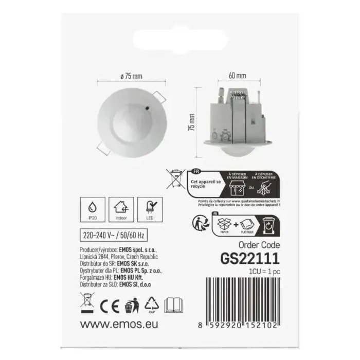 Датчик движения EMOS GS22111 изображение 9