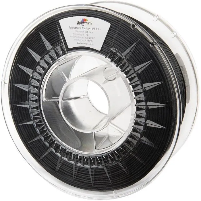Пластик для 3D-принтера Spectrum PET-G Carbon 1.75mm 1kg Black (80468)